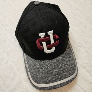 New Era Black and Gray Hat with Red Embroidery